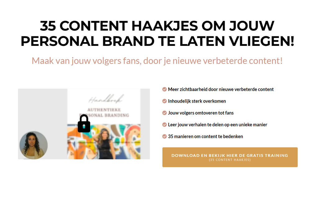 Landingspagina gemaakt voor een klant in GoHighLevel